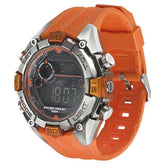 Sonata Men's Digital Watch With Orange Plastic Strap, 77026PP03